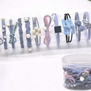 ยางรัดผมสีฟ้า สไตล์เกาหลีและญี่ปุ่น สำหรับผู้หญิง 12 ชิ้น